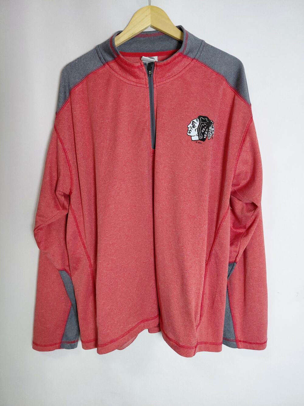 NHL Blackhawks Red Pullover Jacket Solid Knit Men Size 2XL